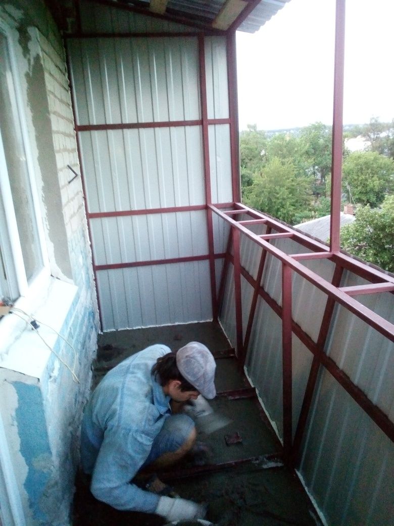 Ремонт балкона обшивка расширение балконов сварка Стеклопакеты Решётки