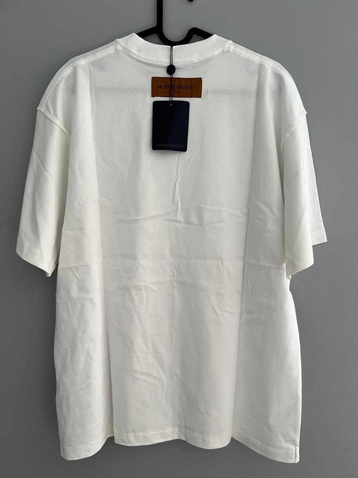 Koszulka biała Louis Vuitton LV z nadrukiem