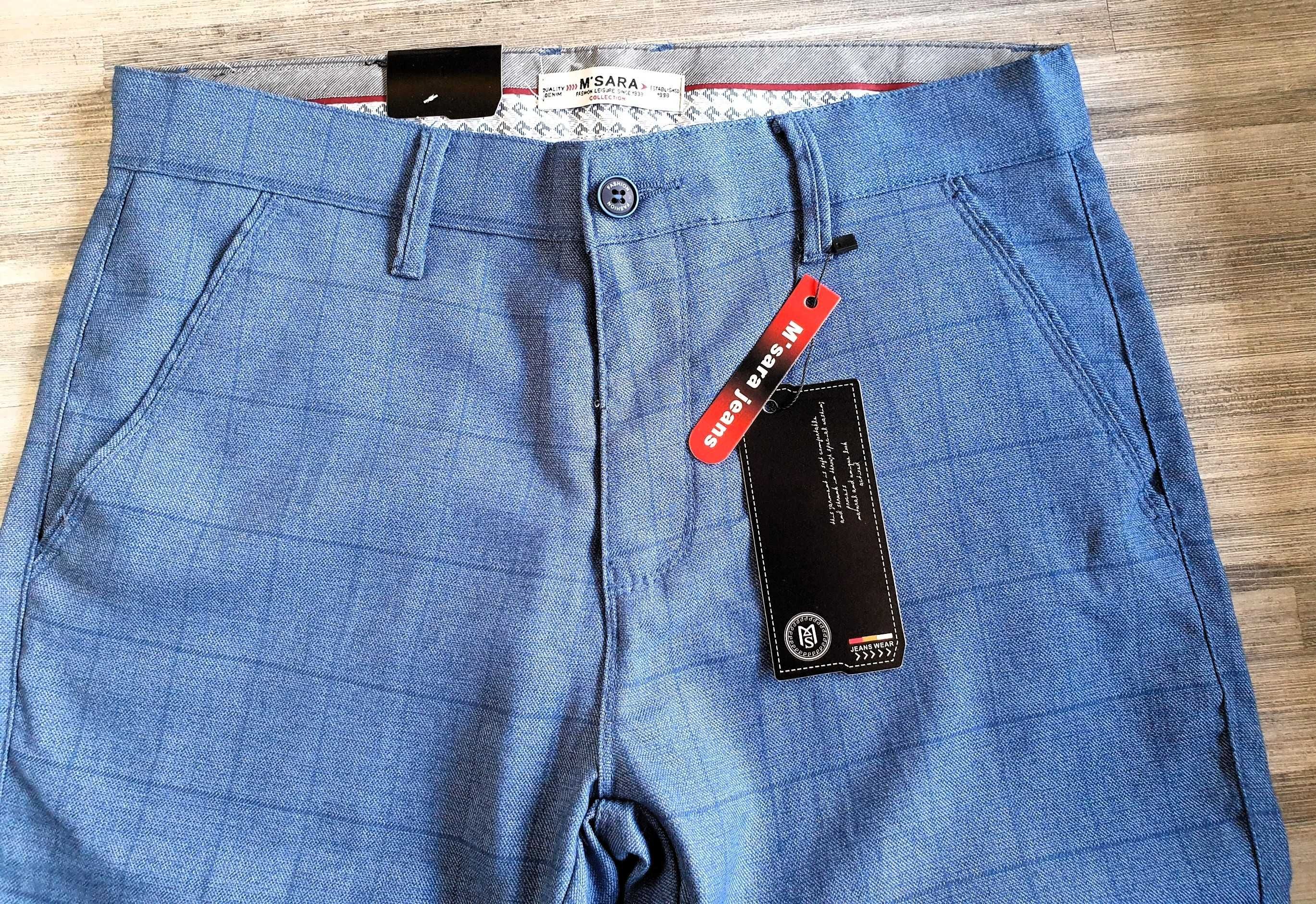 Spodnie Męskie Granatowe M.SARA Jeans W32 L32