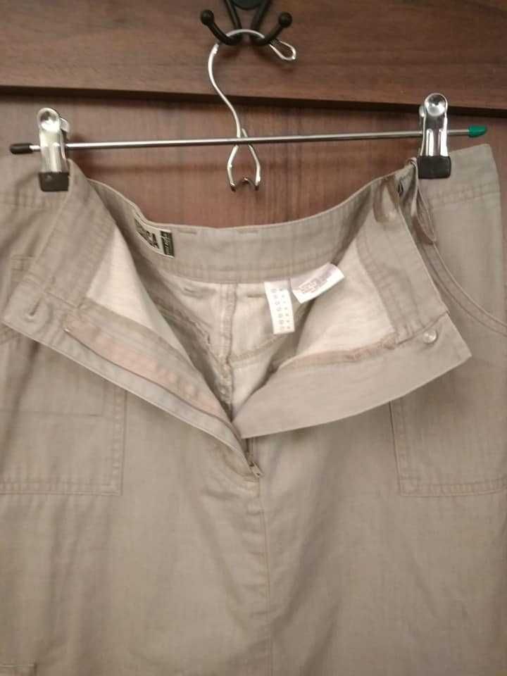 Spódnica r. 44 16 khaki zielona kieszenie