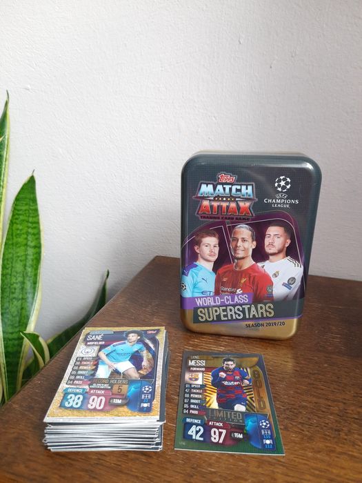 Zestaw kart kolekcjonerskich topps match attax Leo messi limited editi