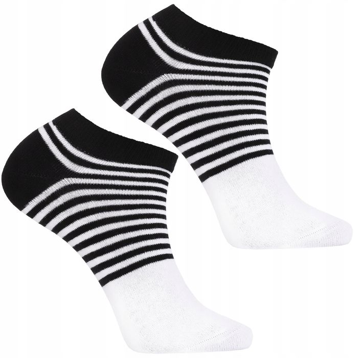Stopki Skarpetki Męskie Bawełniane Skarpety W  Paski Moraj 3Pary 43-45