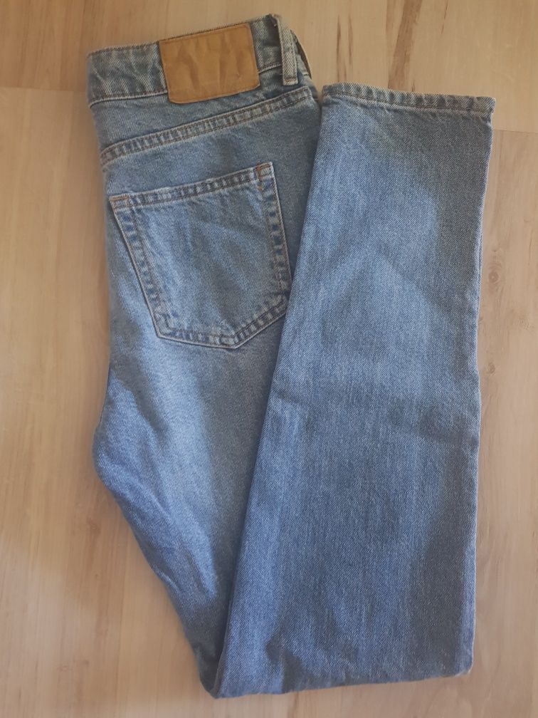 Spodnie HM Mom jeans ozdoby  wysoki stan