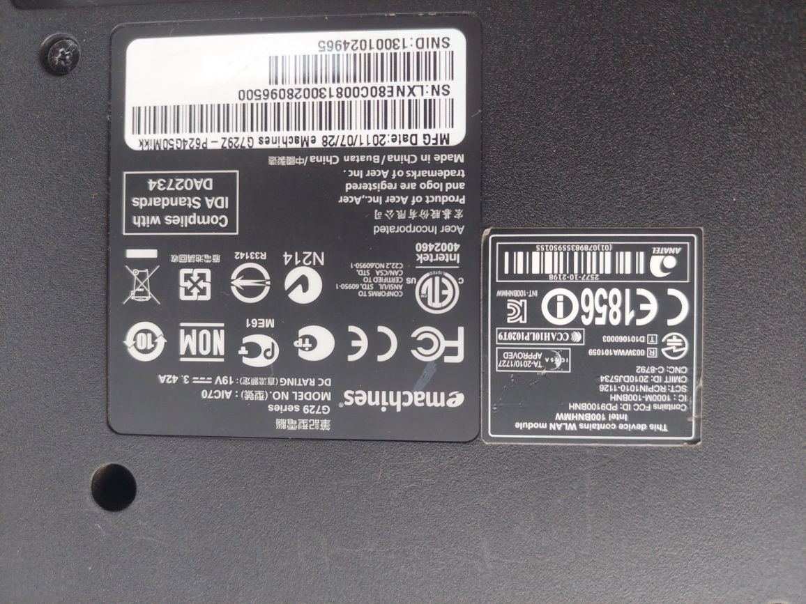 Ноутбук Emachines G729(AIC70)