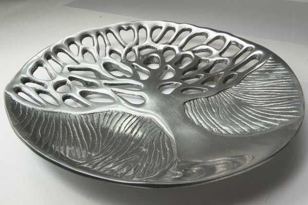Efektowna Patera Polerowana Drzewo Życia Misa Metal 35cm