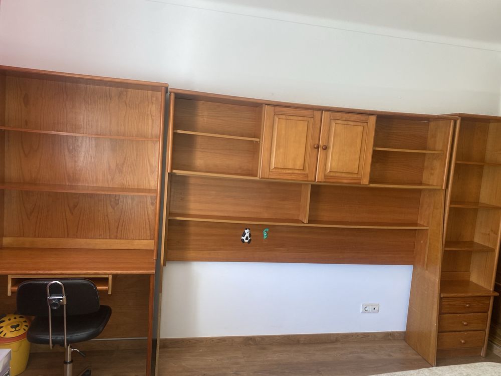 Mobiliario quarto solteiro em madeira