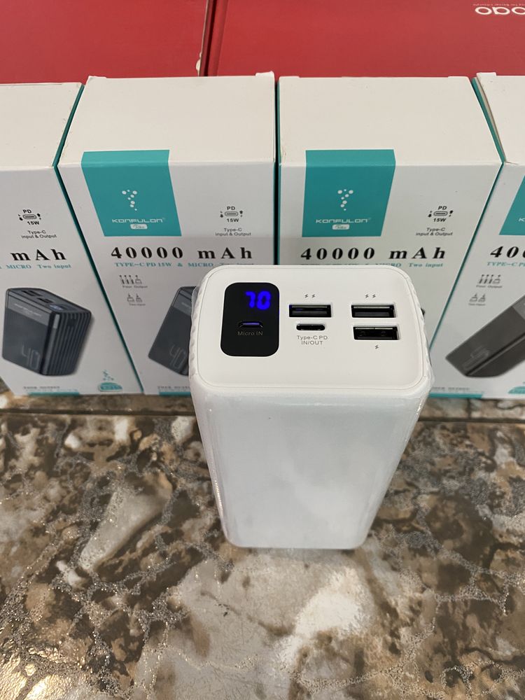 Мощный Power bank 40000. Очень быстрая зарядка! Реальная ёмкость 100%