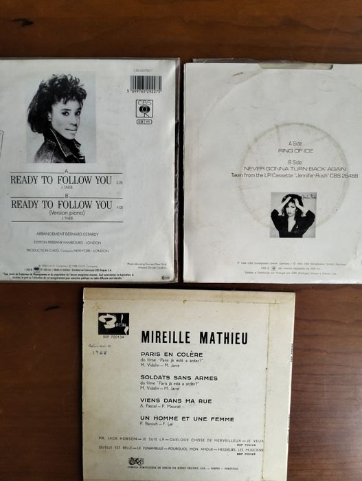 Lote de 3 discos de vinil single
