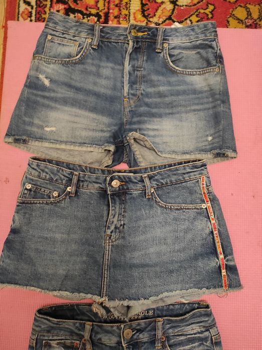 Брюки,  шорты и юбка джинсовые, леггинсы женские