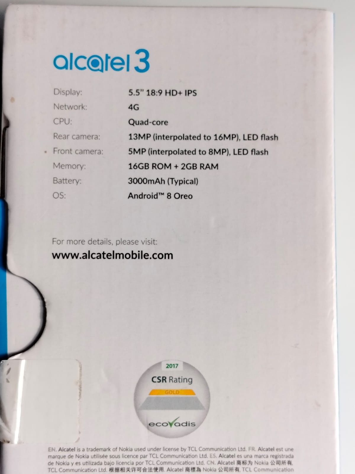 Smartfon Alcatel 3