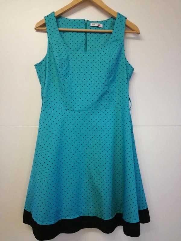 Made In Italy Sukienka M/L niebieska w kropeczki