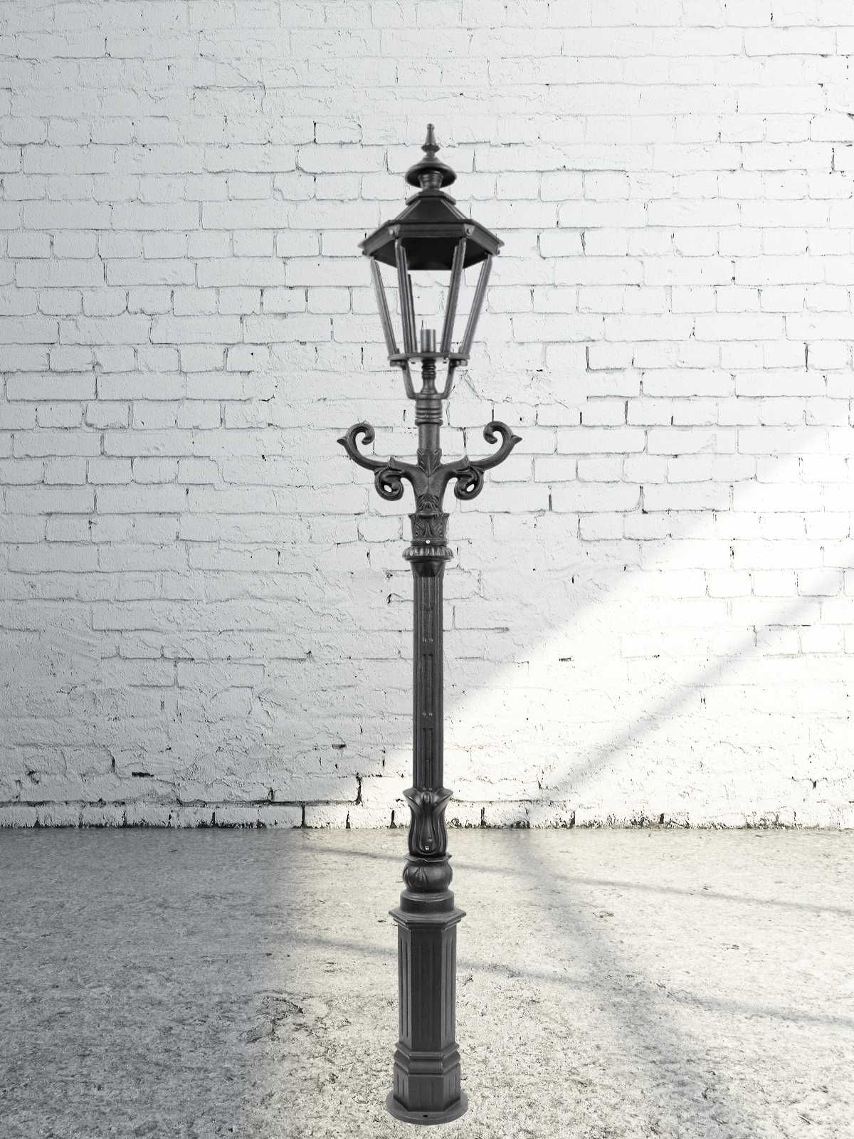 Klasyczna lampa latarnia żeliwna do ogrodu, Hc=275cm