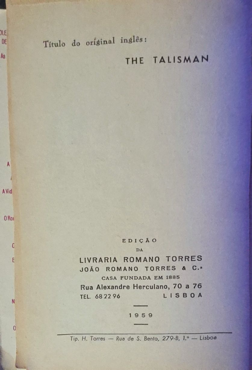 Livro - O talismã - Walter Scott-  Ref:PVI+