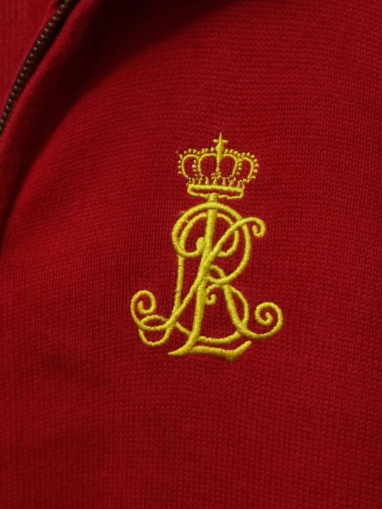 Sweter damski Ralph Lauren L bawełna bawełniany czerwony classic retro