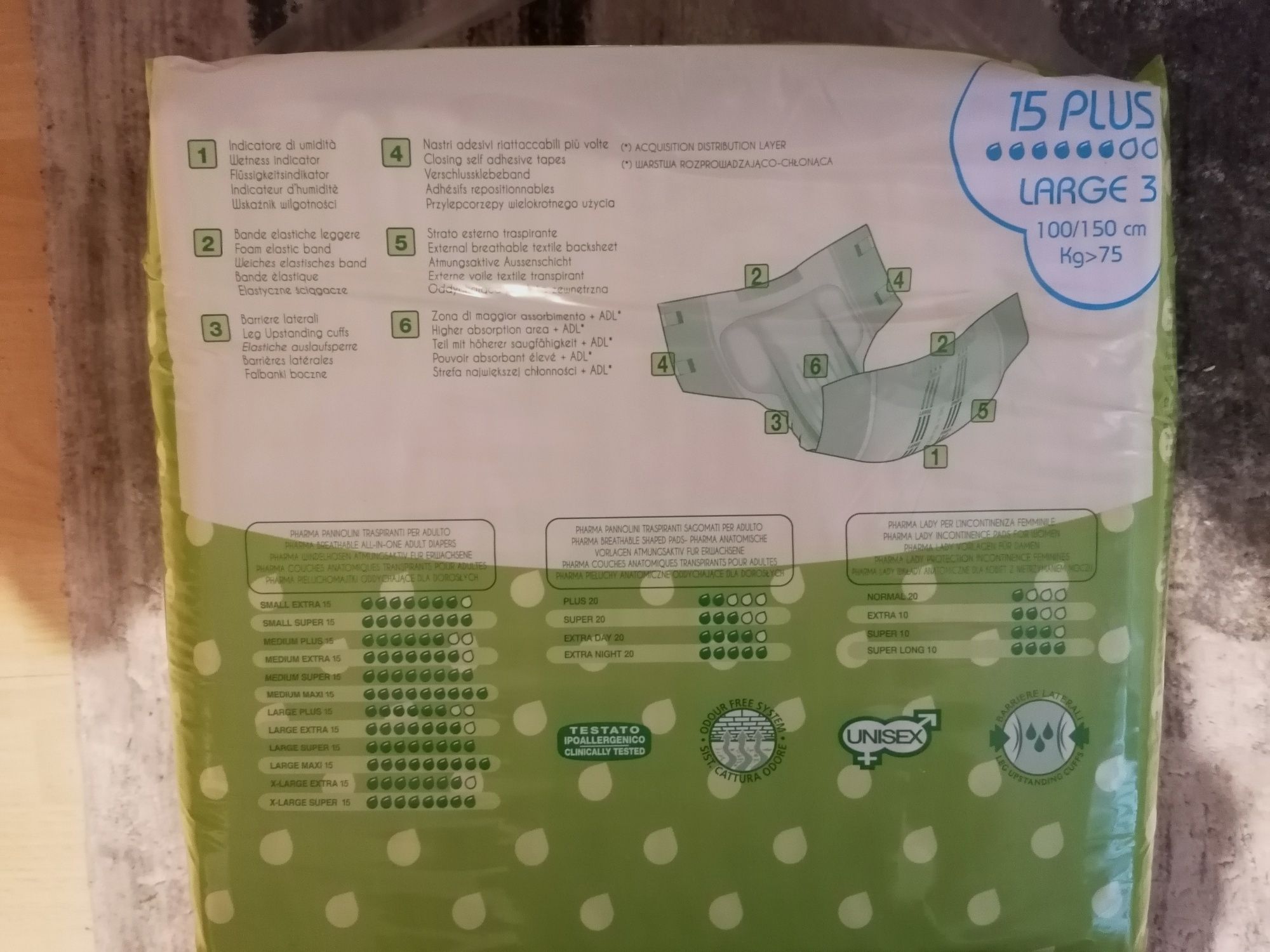 Pieluchomajtki dla dorosłych L Plus 15 szt. 2 x