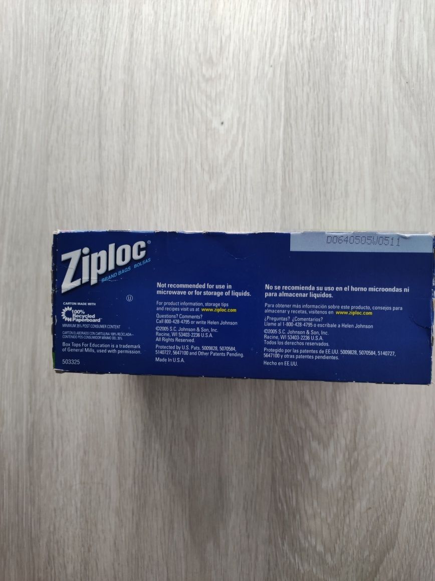 Woreczki do przechowywania żywności Ziploc 125 szt. USA.