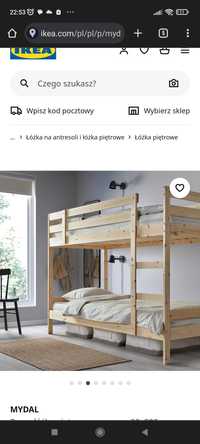 Łóżko piętrowe Ikea