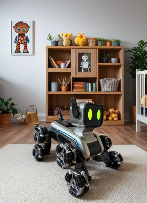 Крутезний робот машинка на пульті світиться як новорічна ялинка