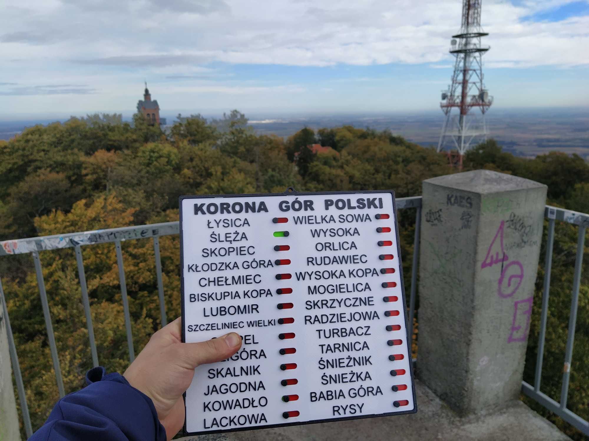 Korona Gór Polski KGP checklista motywator prezent  druk 3d WISZĄCA