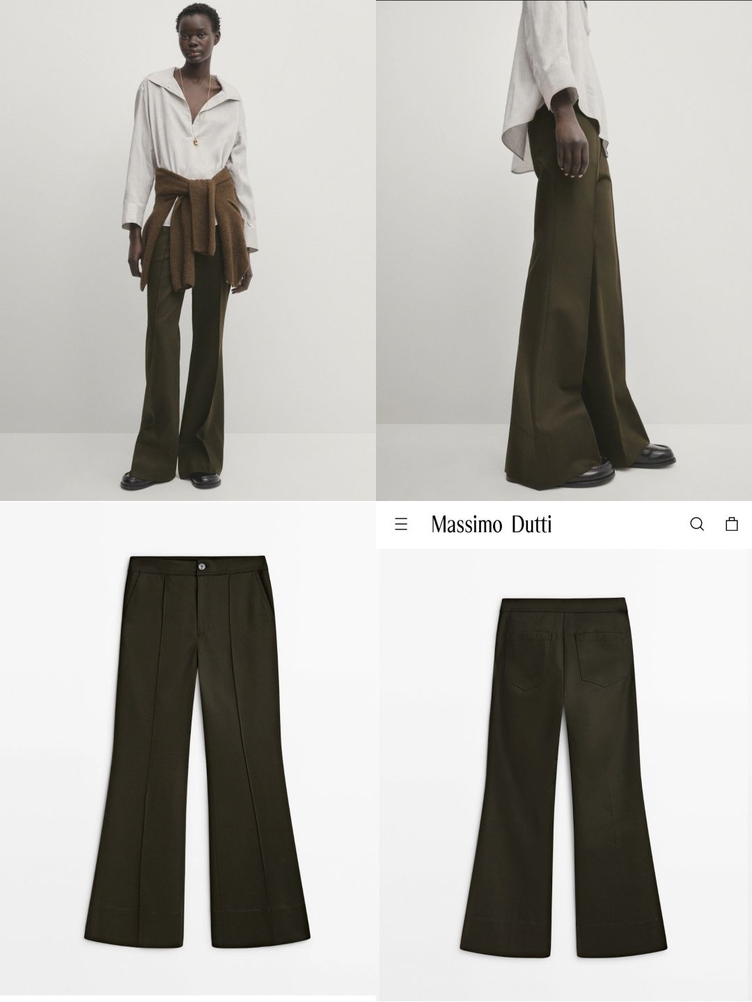 Massimo dutti Широкі штани зі стрілками С-М