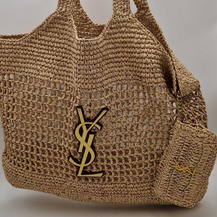 сумка шоппер Saint Laurent Panier Large Raffia Tote Bag