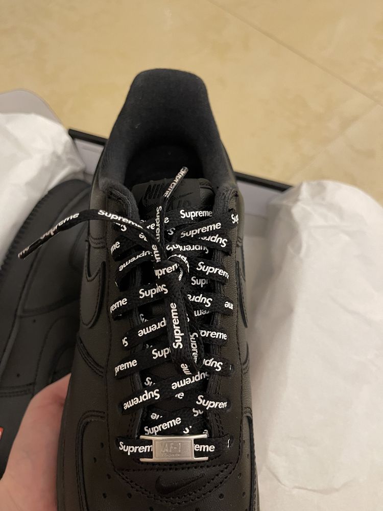 Кроссовки Supreme Nike Air Force 1 Low Box Logo Black Оригинал