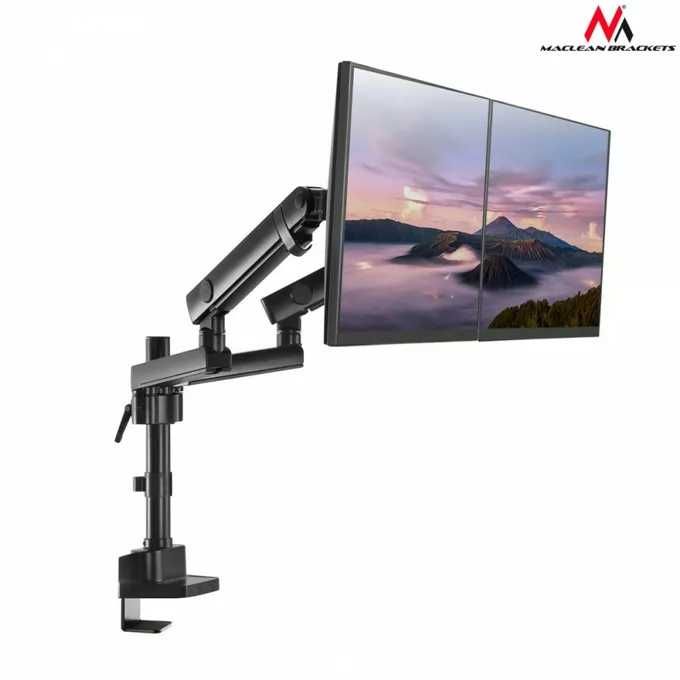 Maclean Uchwyt biurkowy na 2 monitory 17-32" 2x8kg 75x75 oraz 100x100