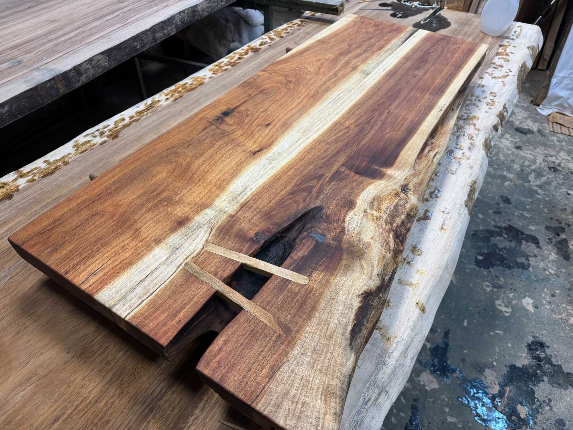 Live edge table, oak, chestnut, acacia, exotic woods made to measure