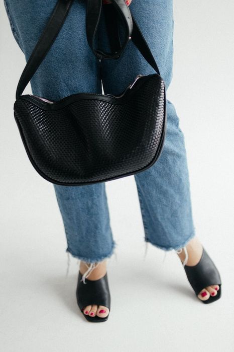 Велика шкіряна сумка, чорна сумка, кожаная сумка