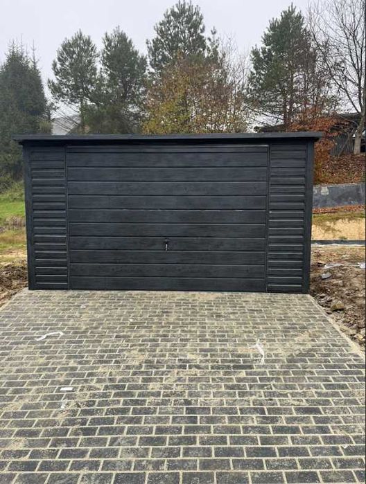 Garaż blaszany 4x5, magazyn blaszany, garaż grafit drewnopodobny