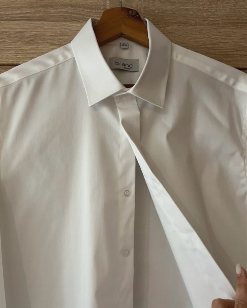 Biała koszula slim fit 41/176-182 – idealna do garnituru, nowa