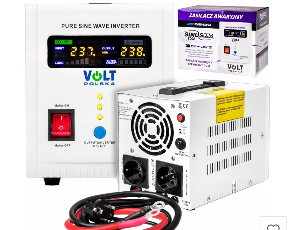 БДЖ Volt Polska sinusPRO 800VA 12V + гелевий акумулятор AGM12 V 100 AH