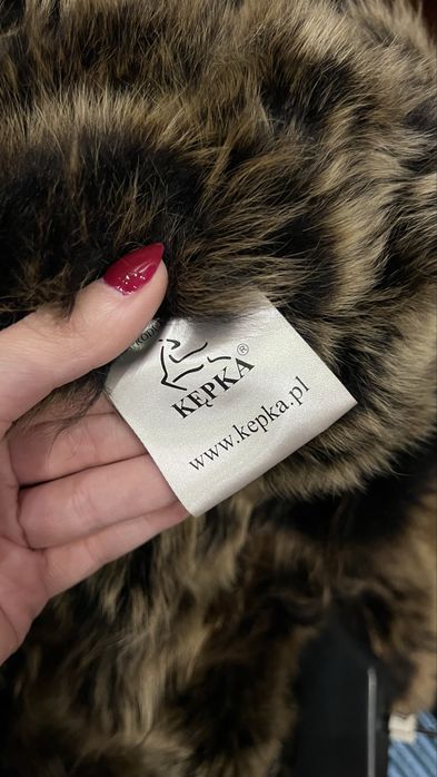 brązowy naturalny kożuch futro skóra 100% KĘPKA M/L