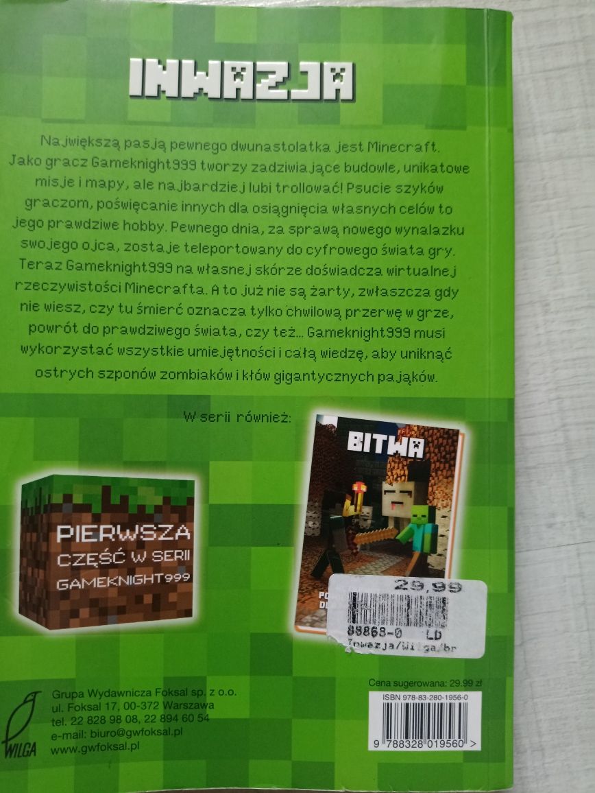Książkę inwazja Minecraft 2014