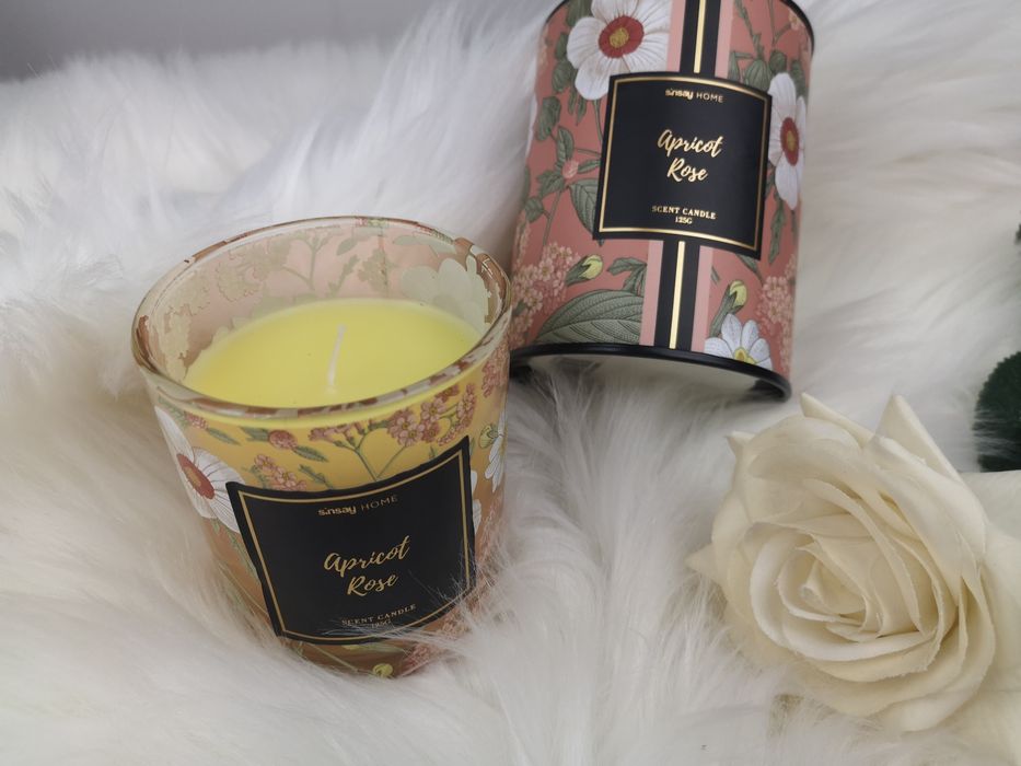Świeca zapachowa Apricot Rose świeczka Morela i Róża nowa Sinsay