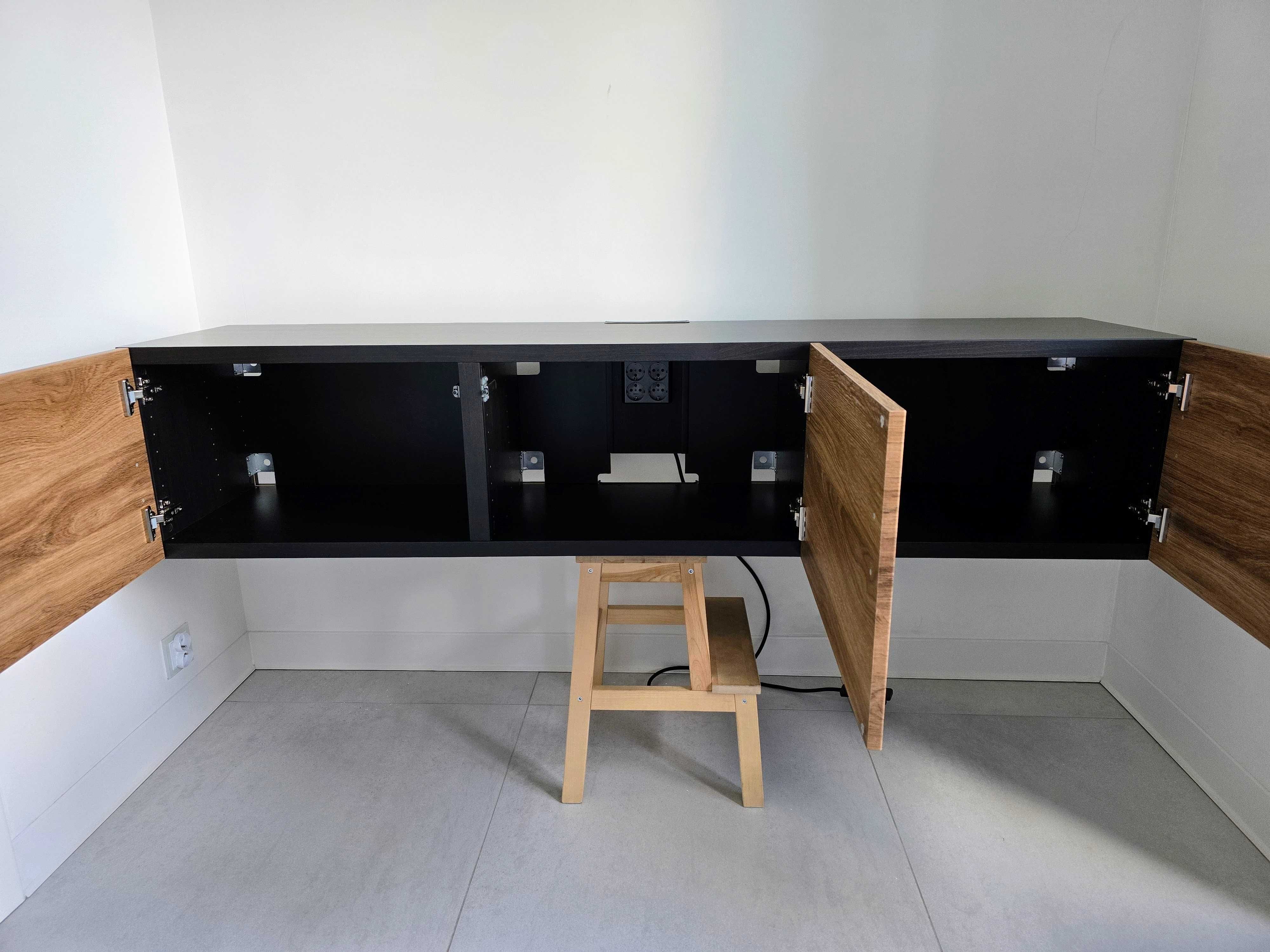 Szafka RTV pod TV Media IKEA BESTA Czarnybrąz 180x40x38cm BASTENA Dąb