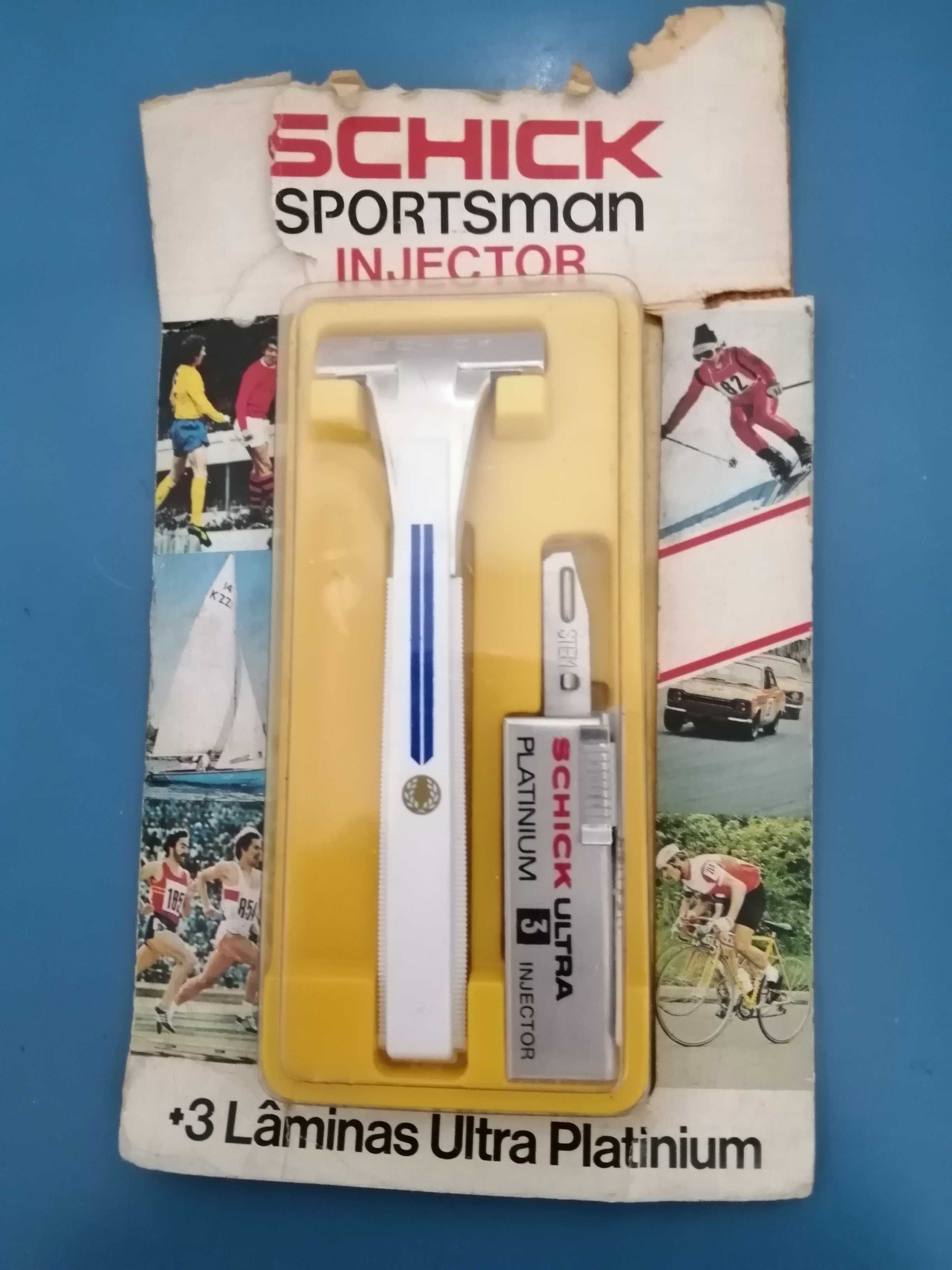 Schick sportsman - máquina barbear vintage com injector