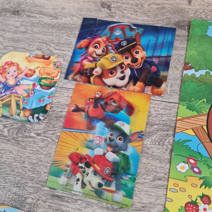 Пазлы Щенячий Патруль, Винни Пух, Машенька, машина.