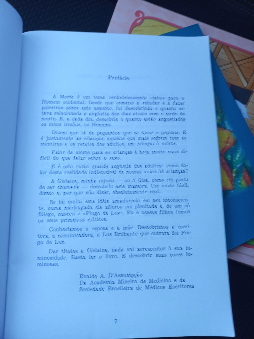 Apoio ao luto crianças - livro Pingo de Luz