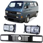 Par de faróis quadrados com grelha para VW T3 de 1979 a 1992