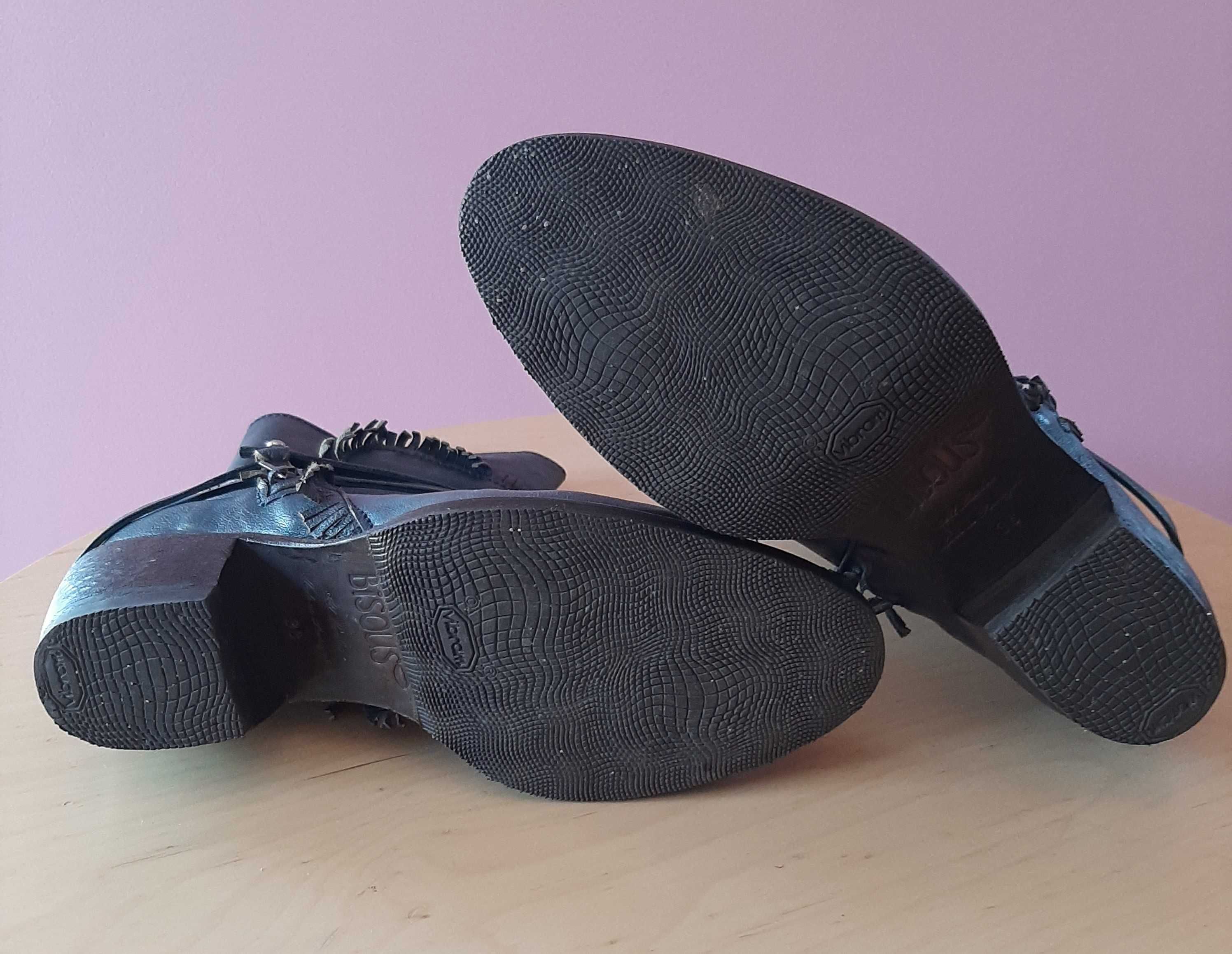 Botins 100% Pele - Azul - Estilo Texano num 38