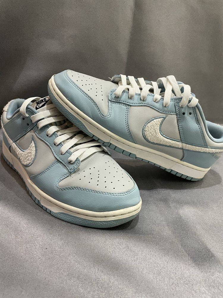 Nike Dunk Low Fleece Swoosh Light Blue