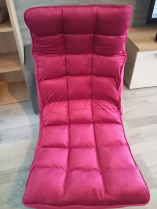 vidaXL Obrotowe krzesło podłogowe, winna czerwień, obite tkaniną