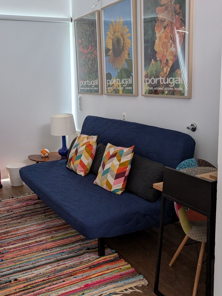 Sofá cama Dobrável IKEA Nyhamn Azul
