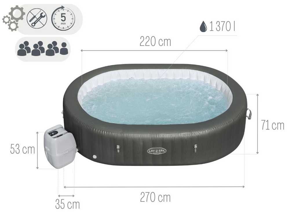 Jacuzzi Ogrodowe Bestway Dmuchane Lay-z Spa Mauritius