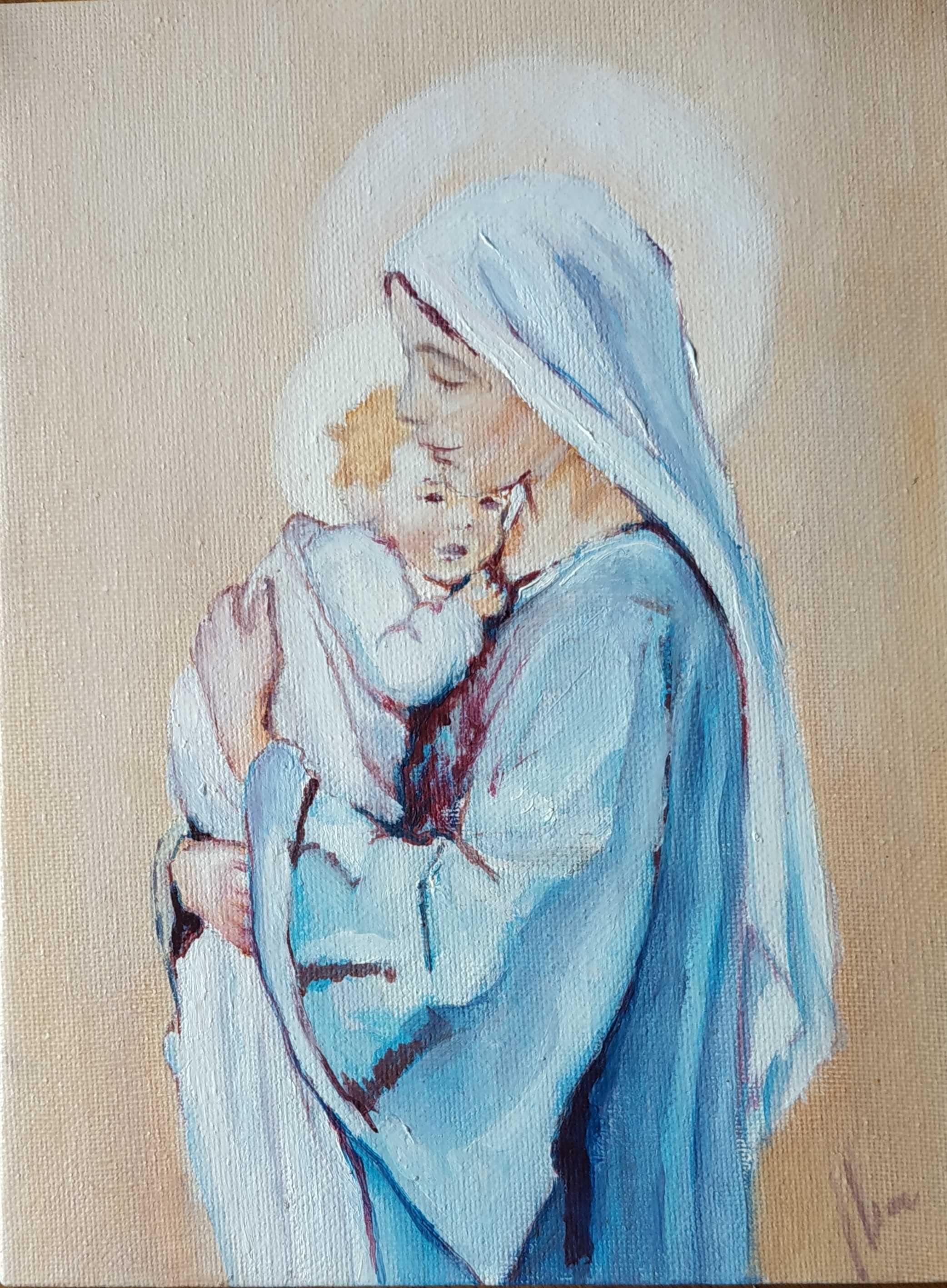 Obraz w ramce z wizerunkiem - Maryja z dzieciątkiem Jezus