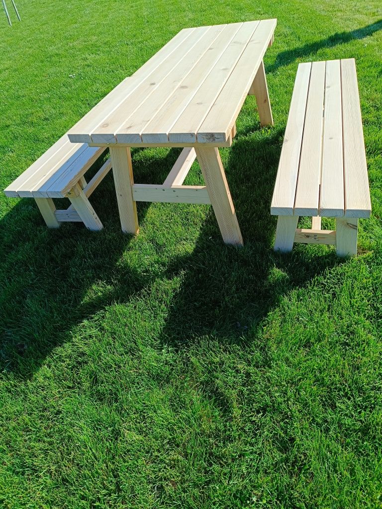 Stół ogrodowy-Zestaw z ławkami/ deski 45mm!