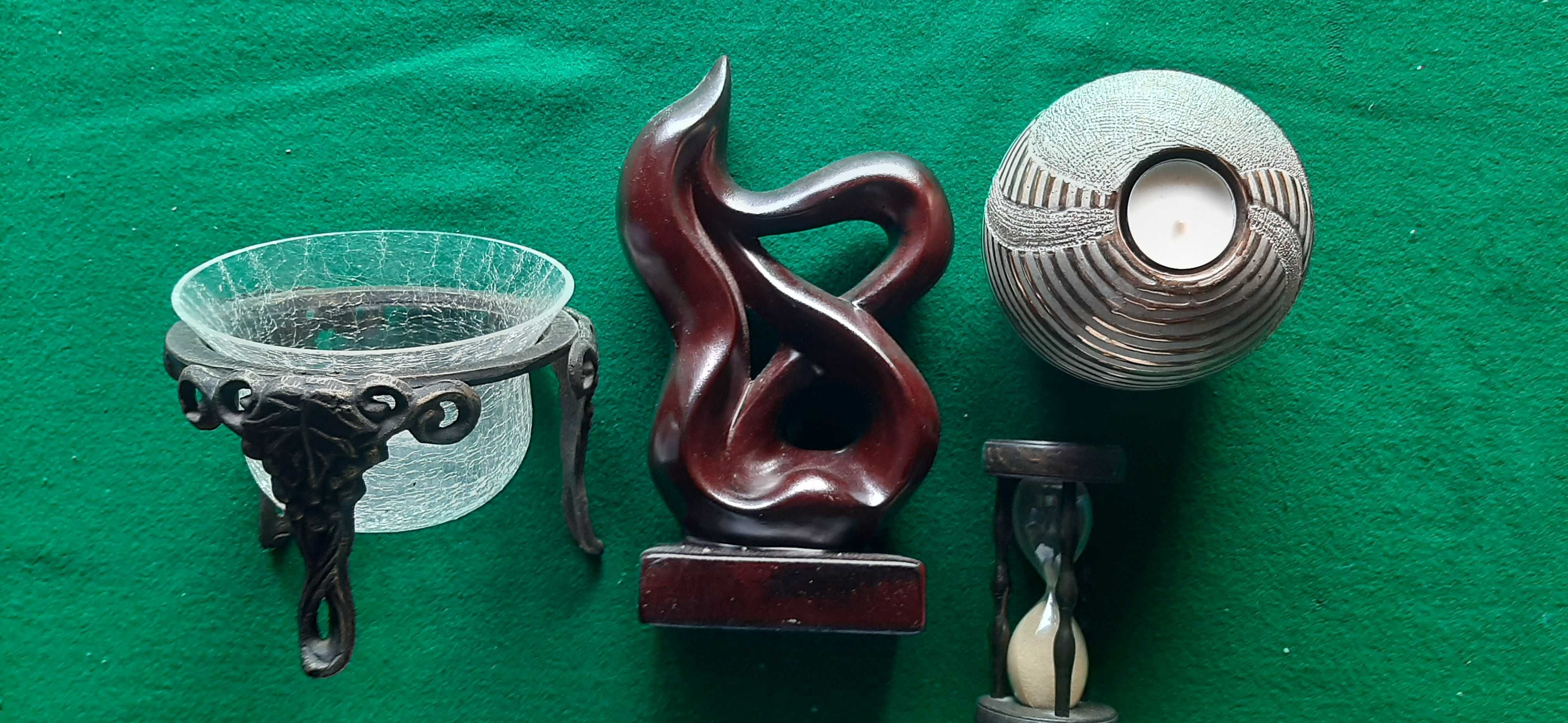 Klepsydra, świecznik, wazon, figurka 4 szt. na komodę inne/mix