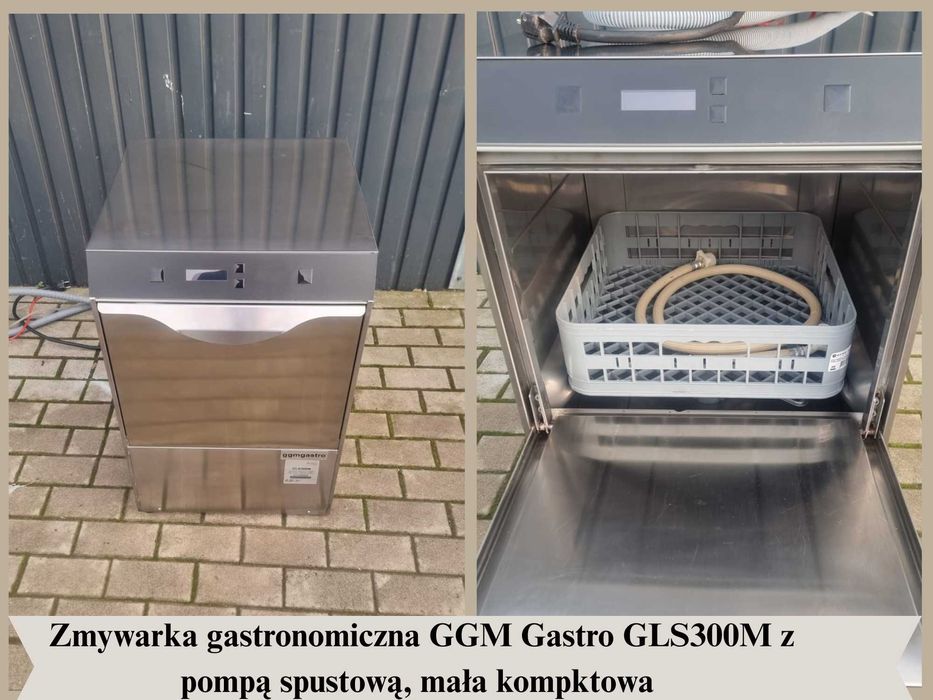 Zmywarka gastronomiczna GGM Gastro GLS300M z pompą spustową,kompaktowa