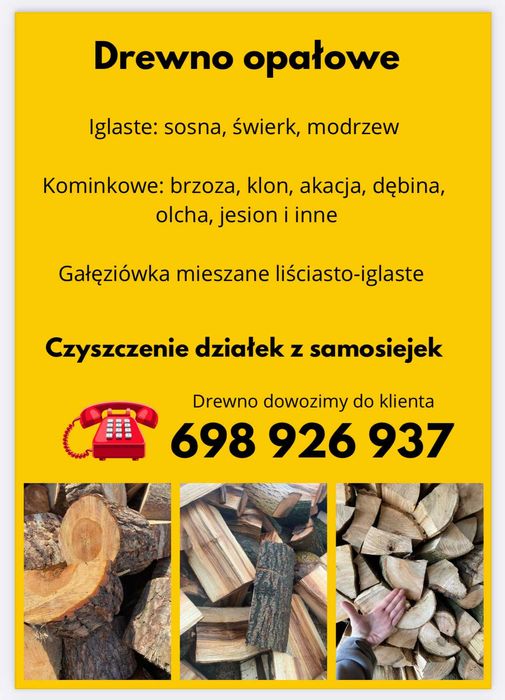 Sezonowane Drewno opałowe, kominkowe, transport "drzewo" suche